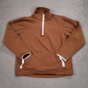 Bonobos Sweater Mens Medium Slim Fit Fleece Lined Long Sleeve 1/4 Zip Brown Golf